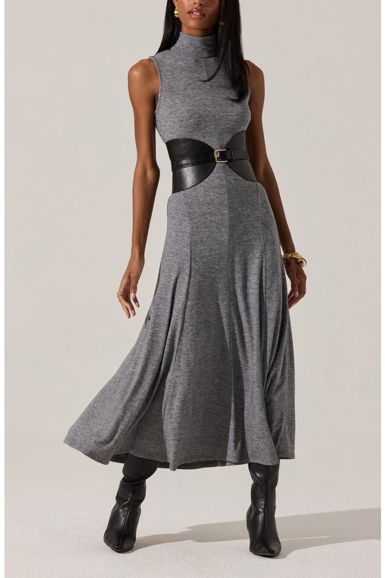 Haylie Turtleneck Knit Dress, Alternate, color, GREY