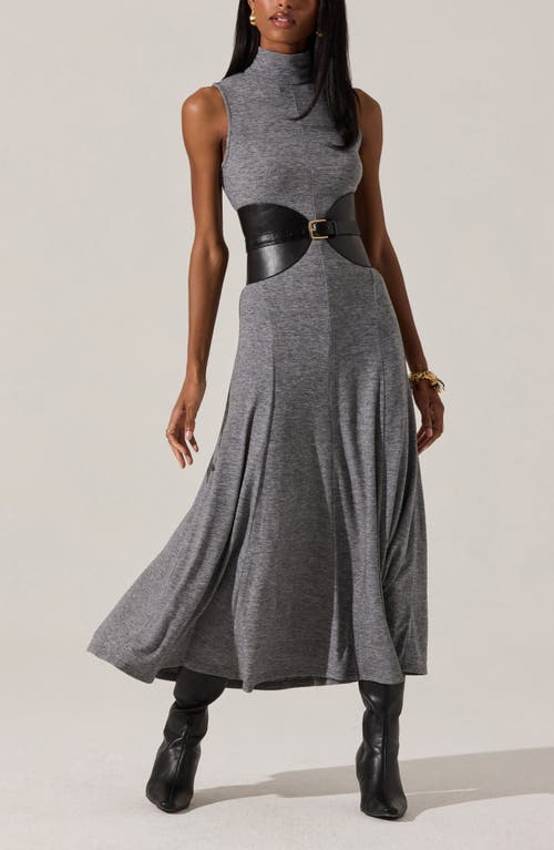 Astr The Label Haylie Turtleneck Knit Dress In Gray