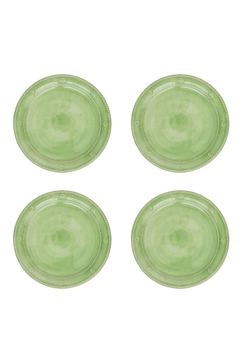 Berry & Thread Set of 4 Melamine Dessert Plates, Main, color, SEAGRASS