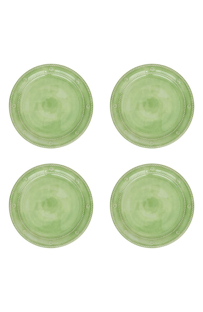 Juliska Berry & Thread Set of 4 Melamine Dessert Plates, Main, color, Seagrass