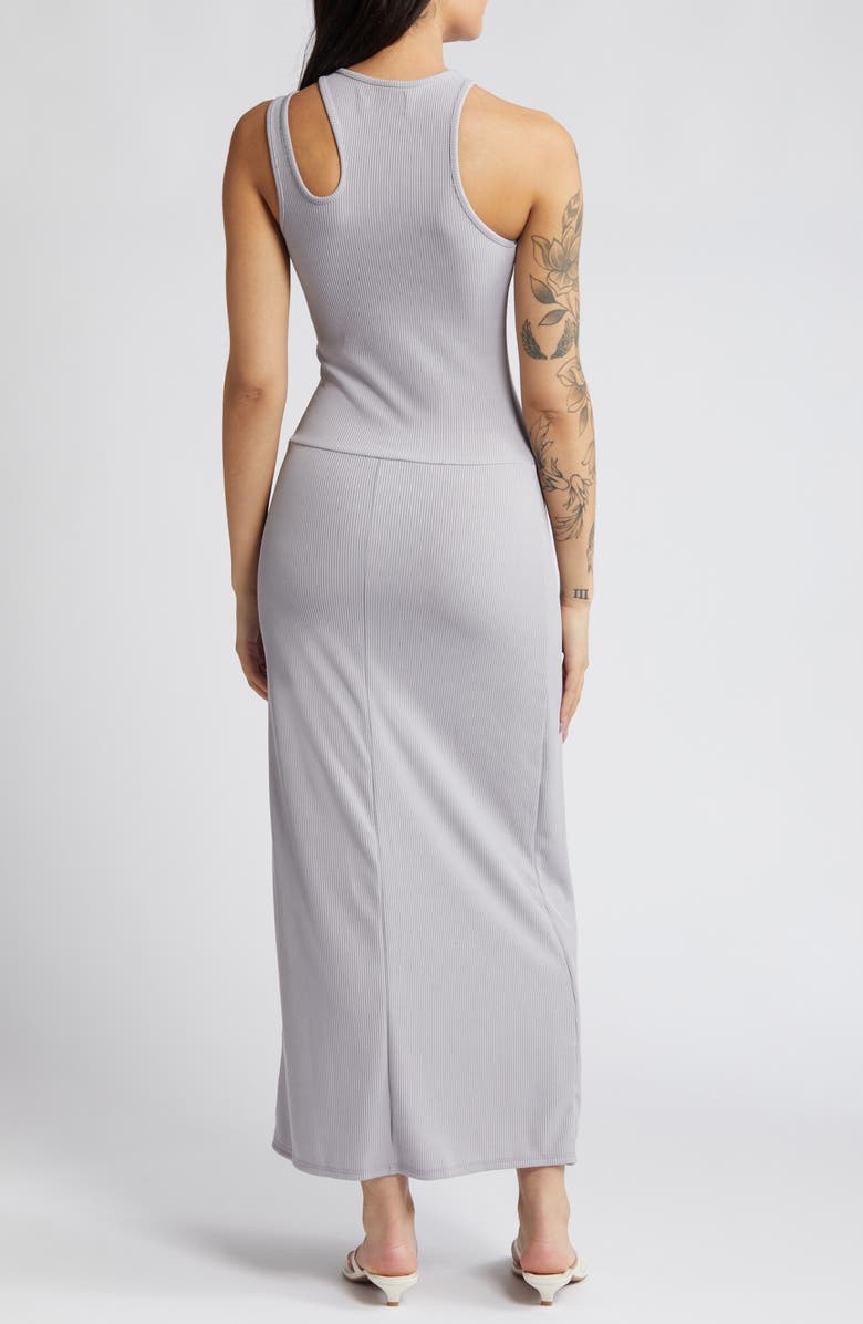 ASOS DESIGN Cutout Sleeveless Rib Dress, Alternate, color, 