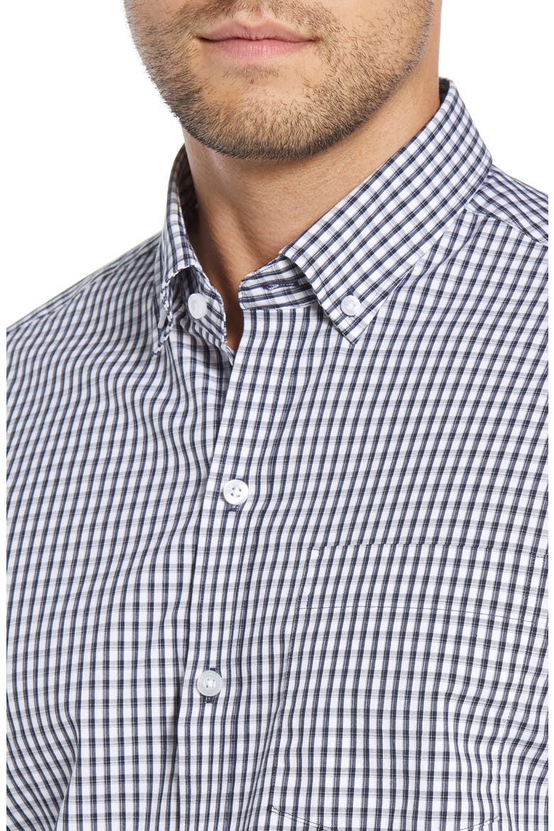 Cotton Blend Gingham Shirt, Alternate, color, LIBERTY NAVY
