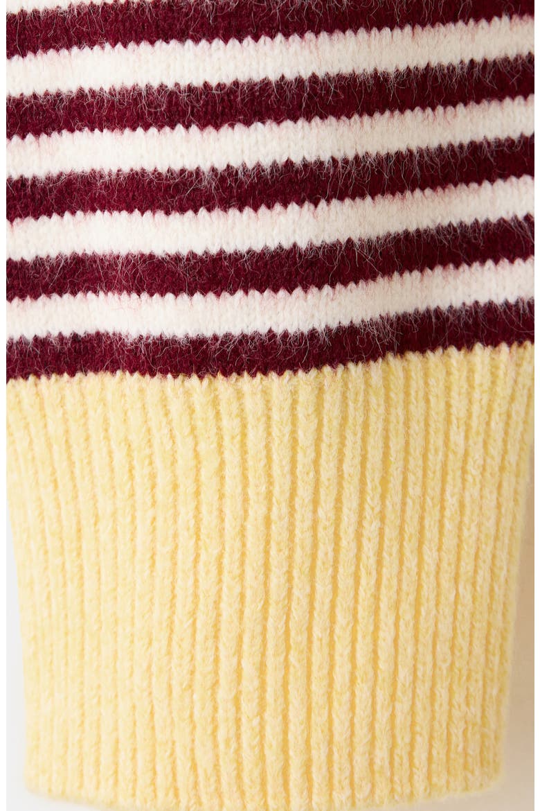 Striped Crewneck Sweater, Alternate, color, BURGUNDY