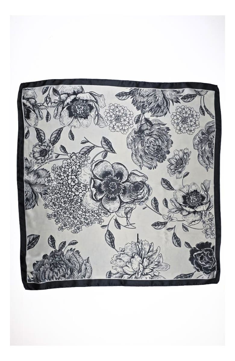 ELLIAN Floral Print Square Satin Scarf, Alternate, color,