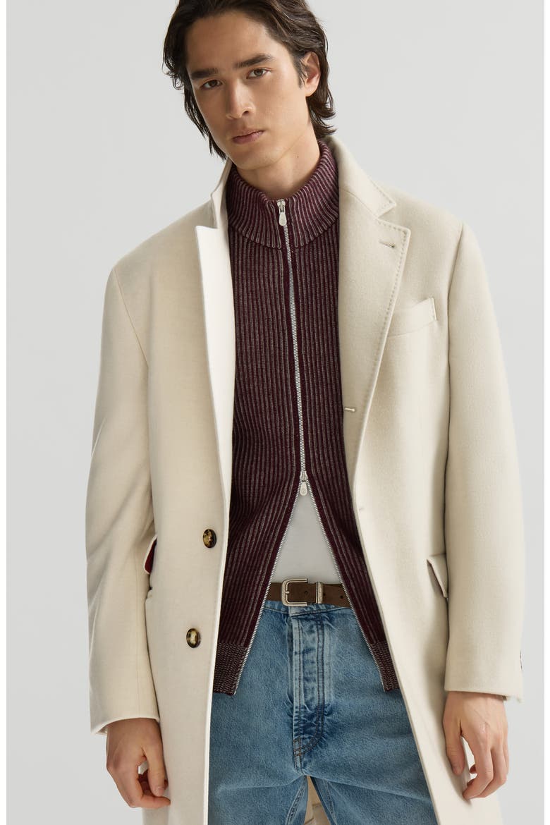Lightweight water-resistant cashmere coat with double vents, Alternate, color, Sand