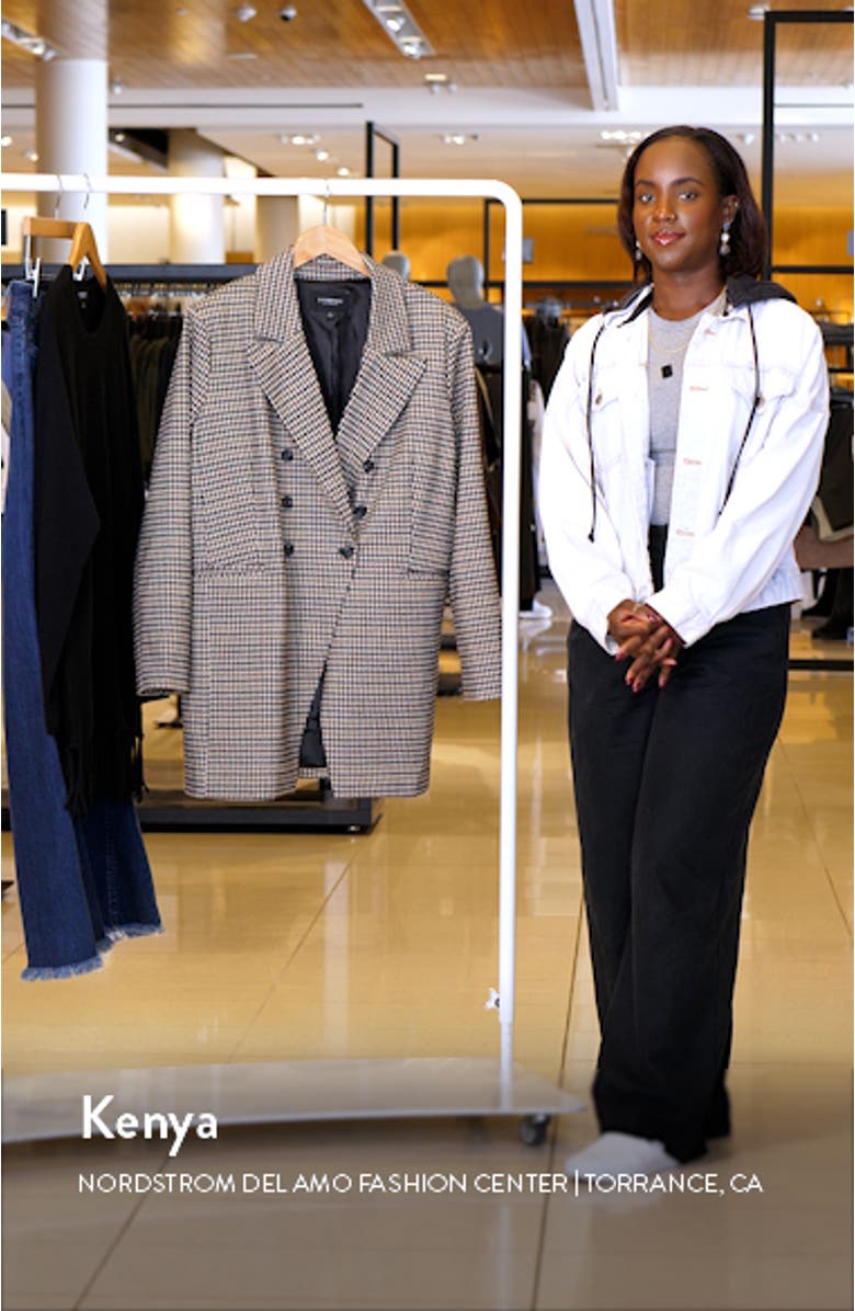 Houndstooth Double Breasted Longline Blazer, sales video thumbnail