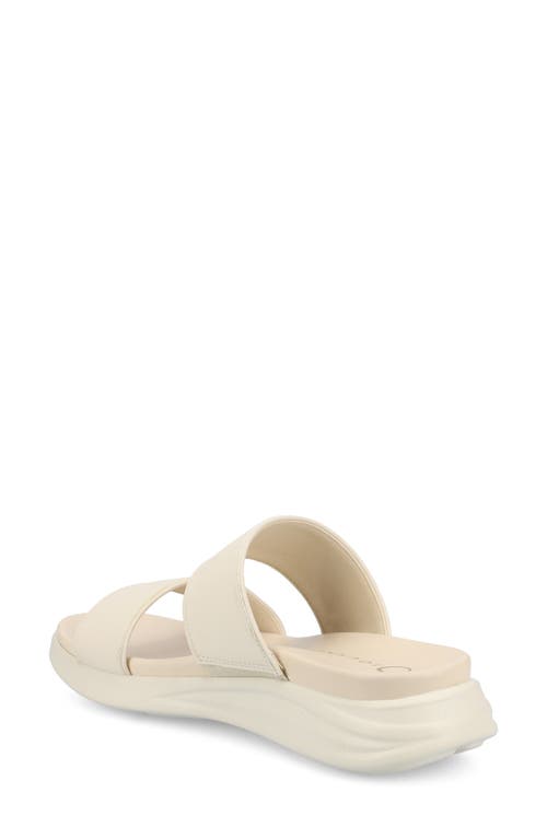 Journee Collection Women's Janis Double Band Comfort Wedge Sandals In Bone