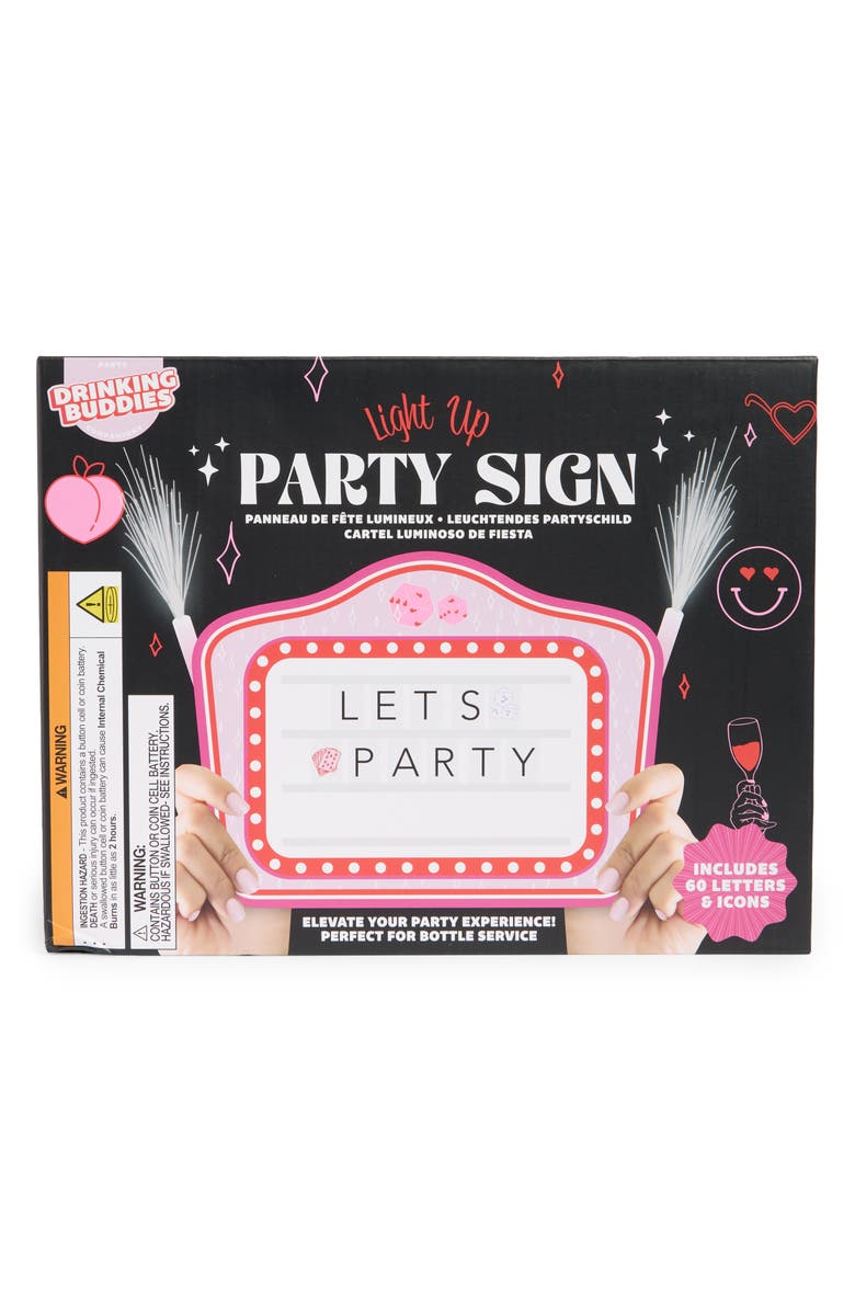 NPW Light Up Party Sign, Alternate, color, Multi