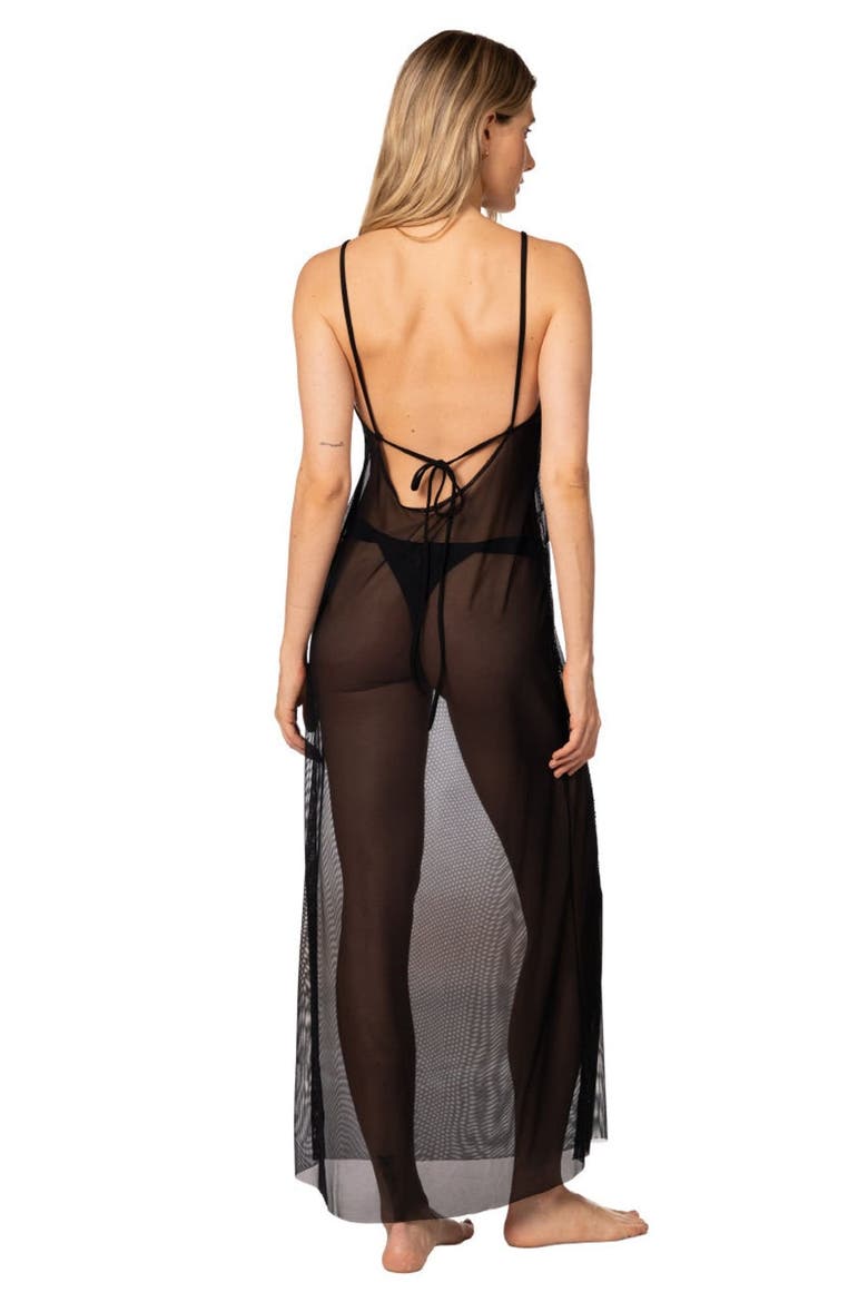 Ancestral Lines Gio Sheer Palm Beach Dress, Alternate, color, BLACK