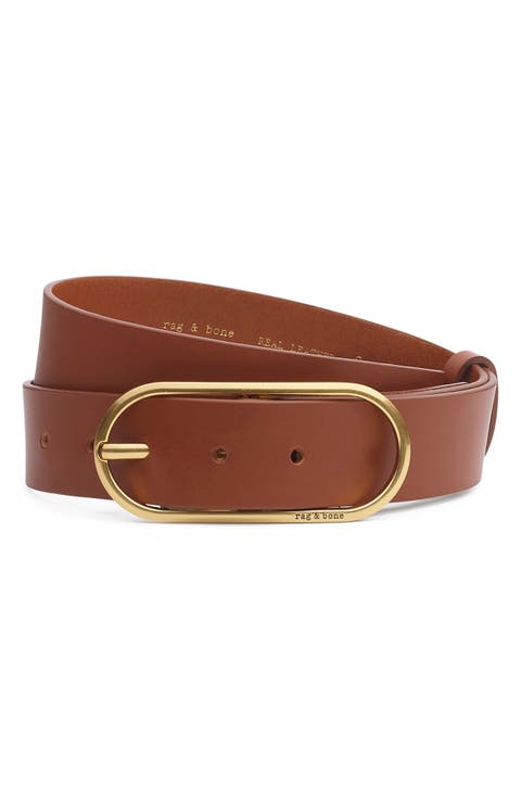 Rounded Rebound Leather Belt
