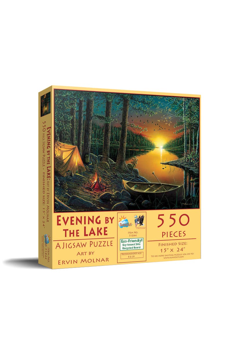 Sunsout Evening by the Lake 550 piece Jigsaw Puzzle for Adults, Main, color, Multicolor