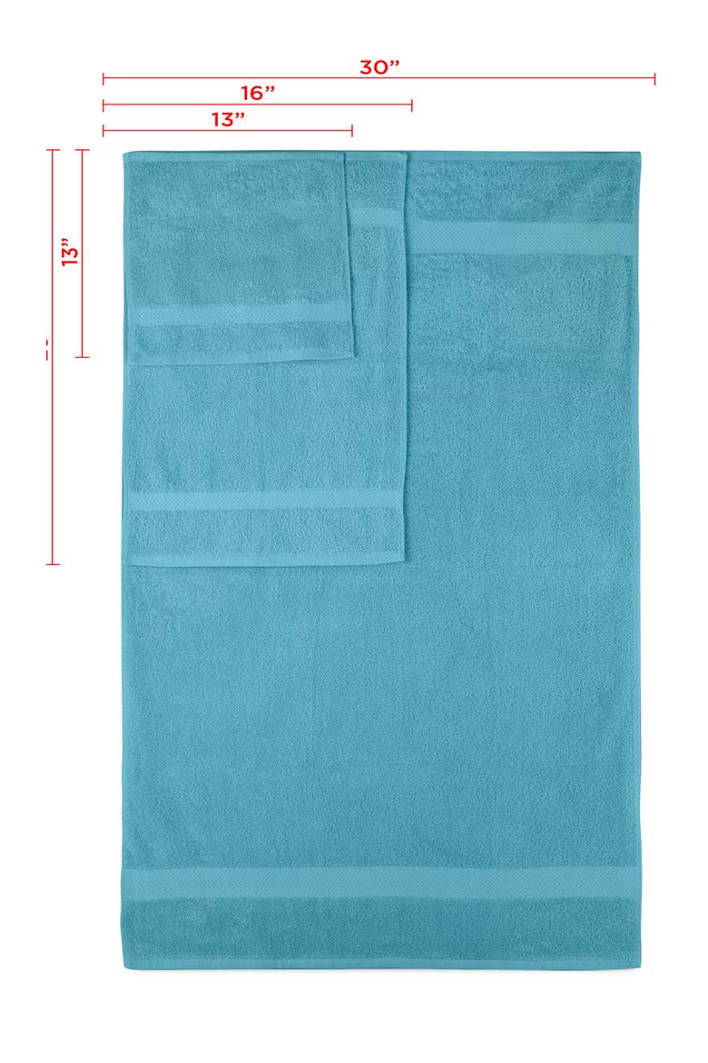 Ringspun 6-Piece Bath Towel Set, Alternate, color, ISLAND BLUE