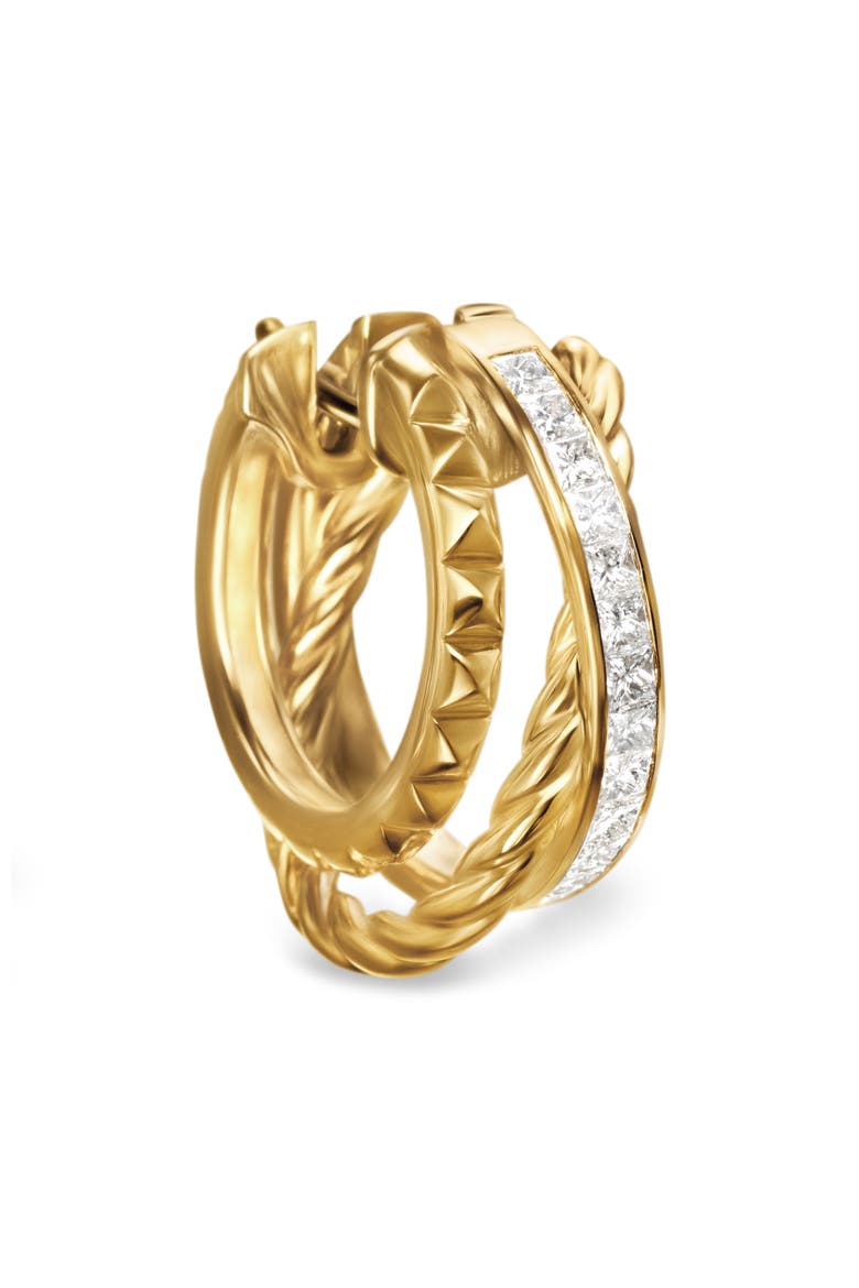 Crossover Trio Multirow Hoop Earrings, Alternate, color, 18K GOLD