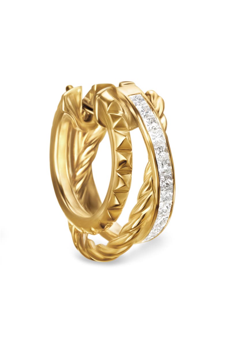 David Yurman Crossover Trio Multirow Hoop Earrings, Alternate, color, 18K Gold