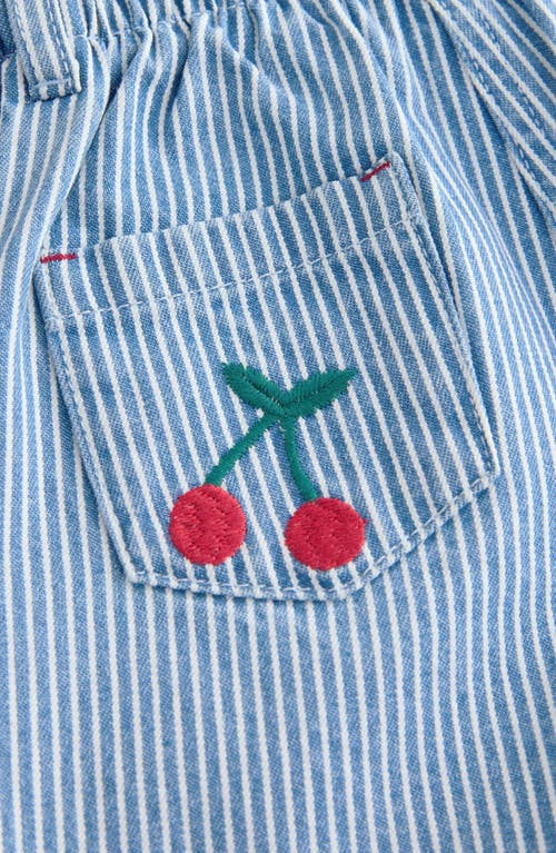 Next Kids' Cherry Embroidered Denim Shorts In Red