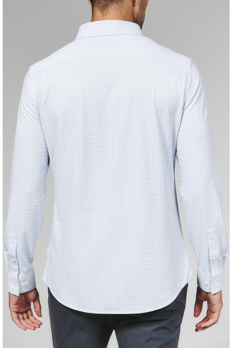 Pesaro Geo Print Wrinkle Resistant Performance Button-Up Shirt, Alternate, color, LIGHT BLUE