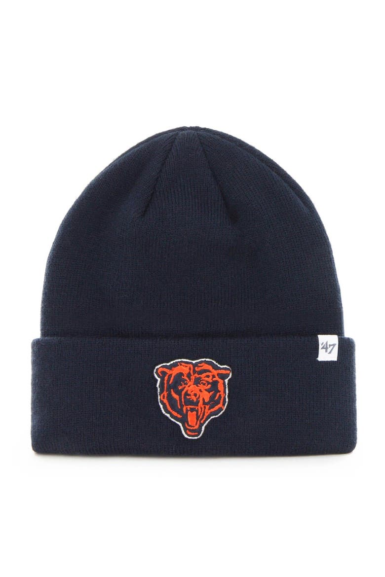 Men's '47 Navy Chicago Bears Primary Alternate Logo Basic Cuffed Knit Hat, Main, color, Navy