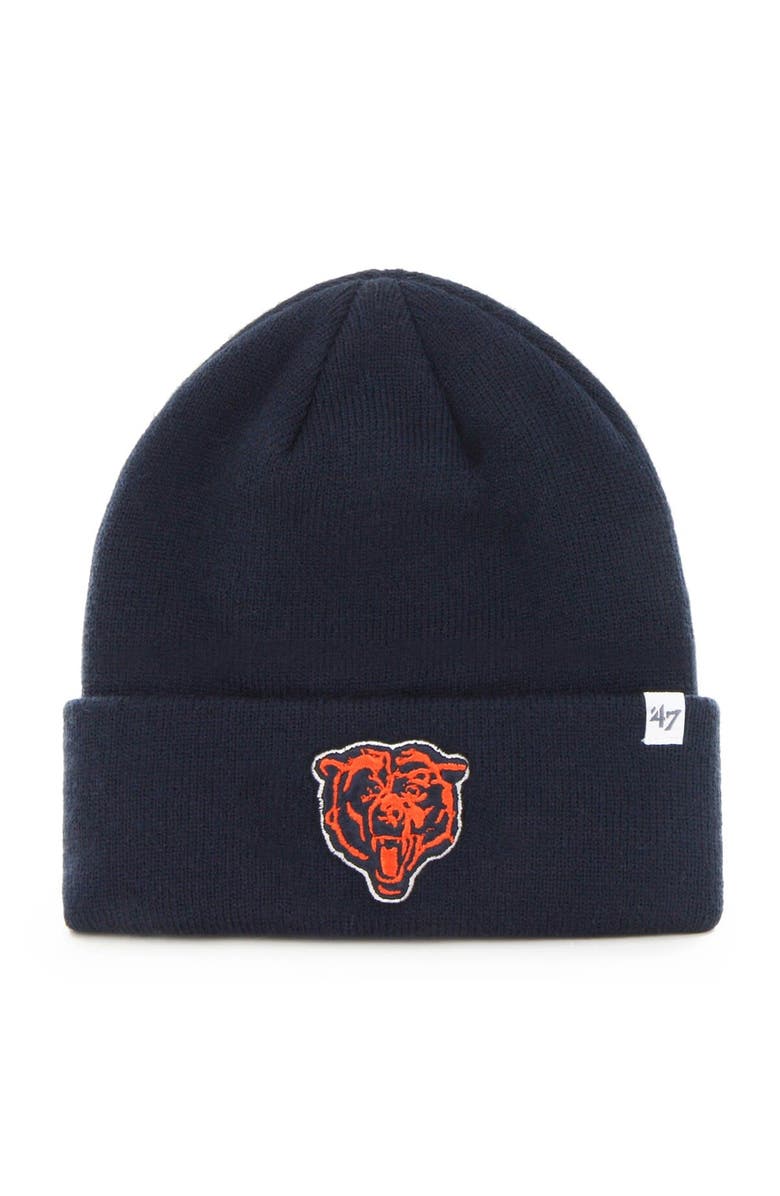'47 Men's '47 Navy Chicago Bears Primary Alternate Logo Basic Cuffed Knit Hat, Main, color, 