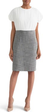 KASPER Tulip Sleeve Twofer Dress
