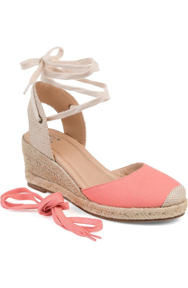 Journee Collection JOURNEE Monte Wedge Espadrille, Main, color, Coral