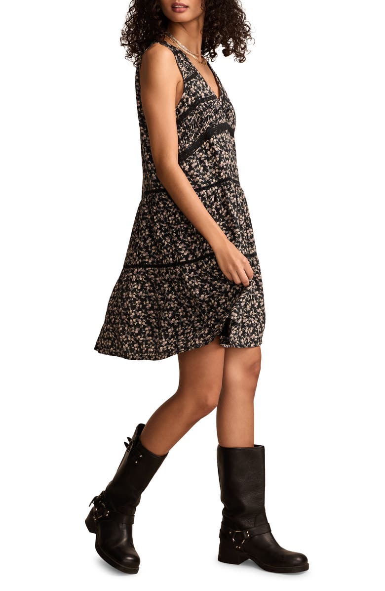 Lucky Brand Throw On Open Stitch Shirred Sleeveless Dress, Alternate, color, 