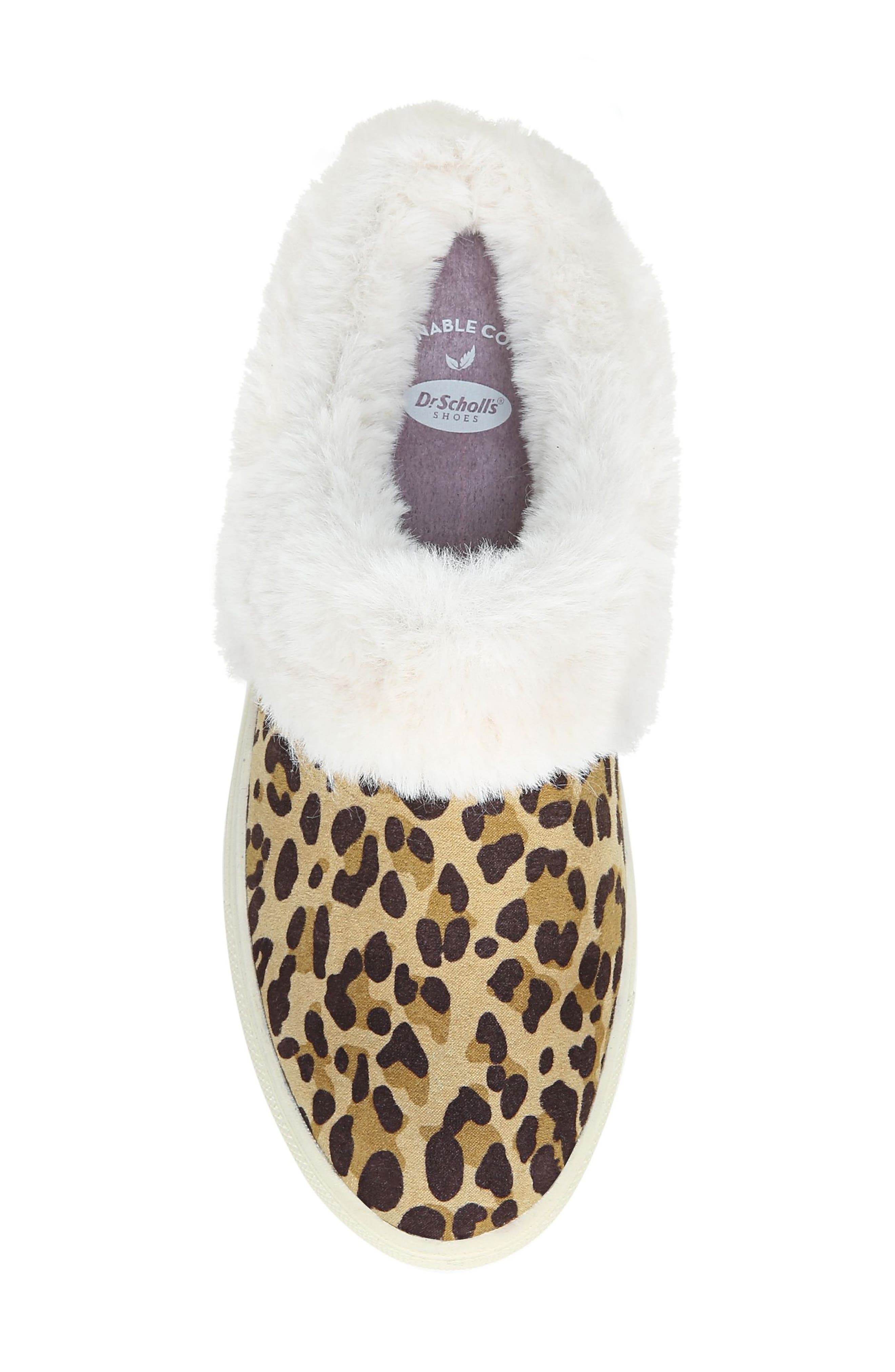 Now Chill Faux Fur Slipper, Alternate, color, TAN/ BLACK FABRIC