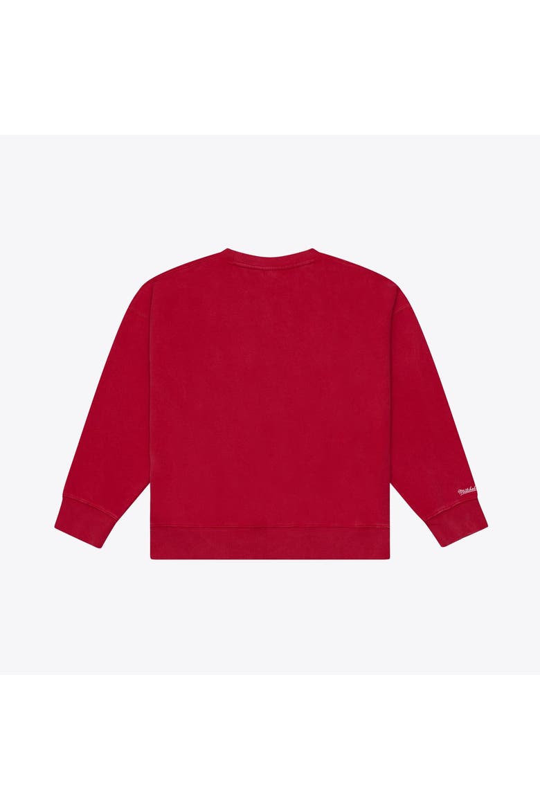 Men's Mitchell & Ness Scarlet San Francisco 49ers Core Essentials Micro Logo Fleece Sweatshirt, Alternate, color, Scarlet