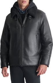 DKNY Water Resistant Faux Shearling Lined Jacket