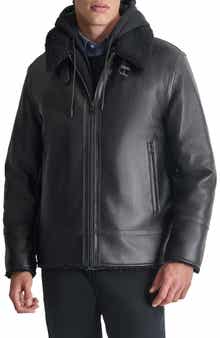 DKNY Water Resistant Faux Shearling Lined Jacket