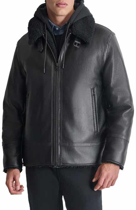 DKNY Water Resistant Faux Shearling Lined Jacket