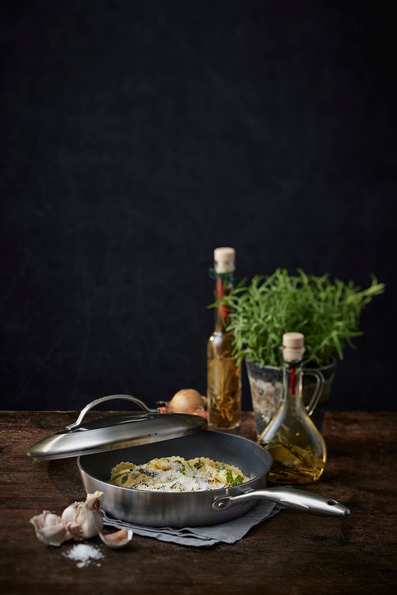 CTX 11 Inch Nonstick Saute Pan with Lid, Stainless Steel, Alternate, color, Silver