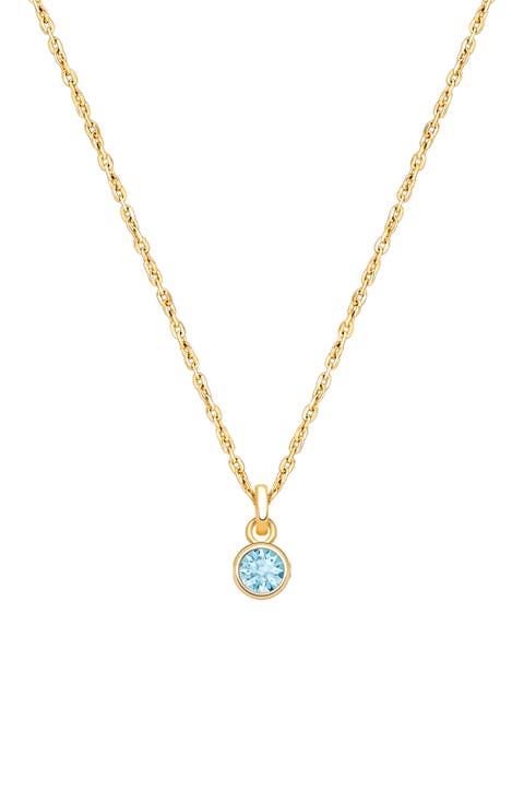 14K Gold Birthstone 12-14" Necklace