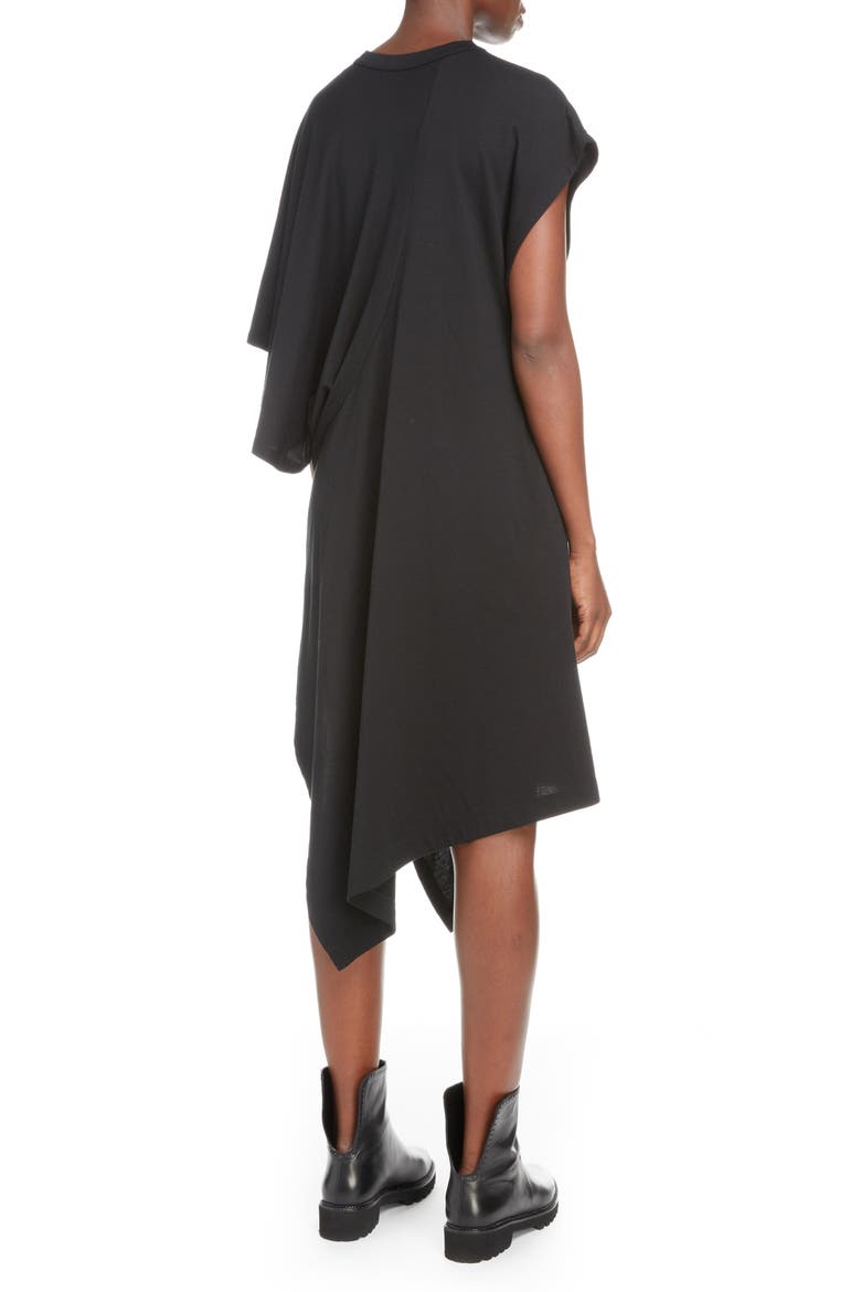 Cinched Shoulder Dress, Alternate, color, BLACK
