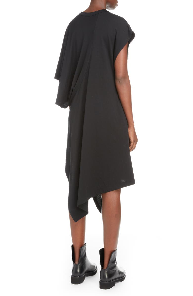 Y's by Yohji Yamamoto Cinched Shoulder Dress, Alternate, color, 
