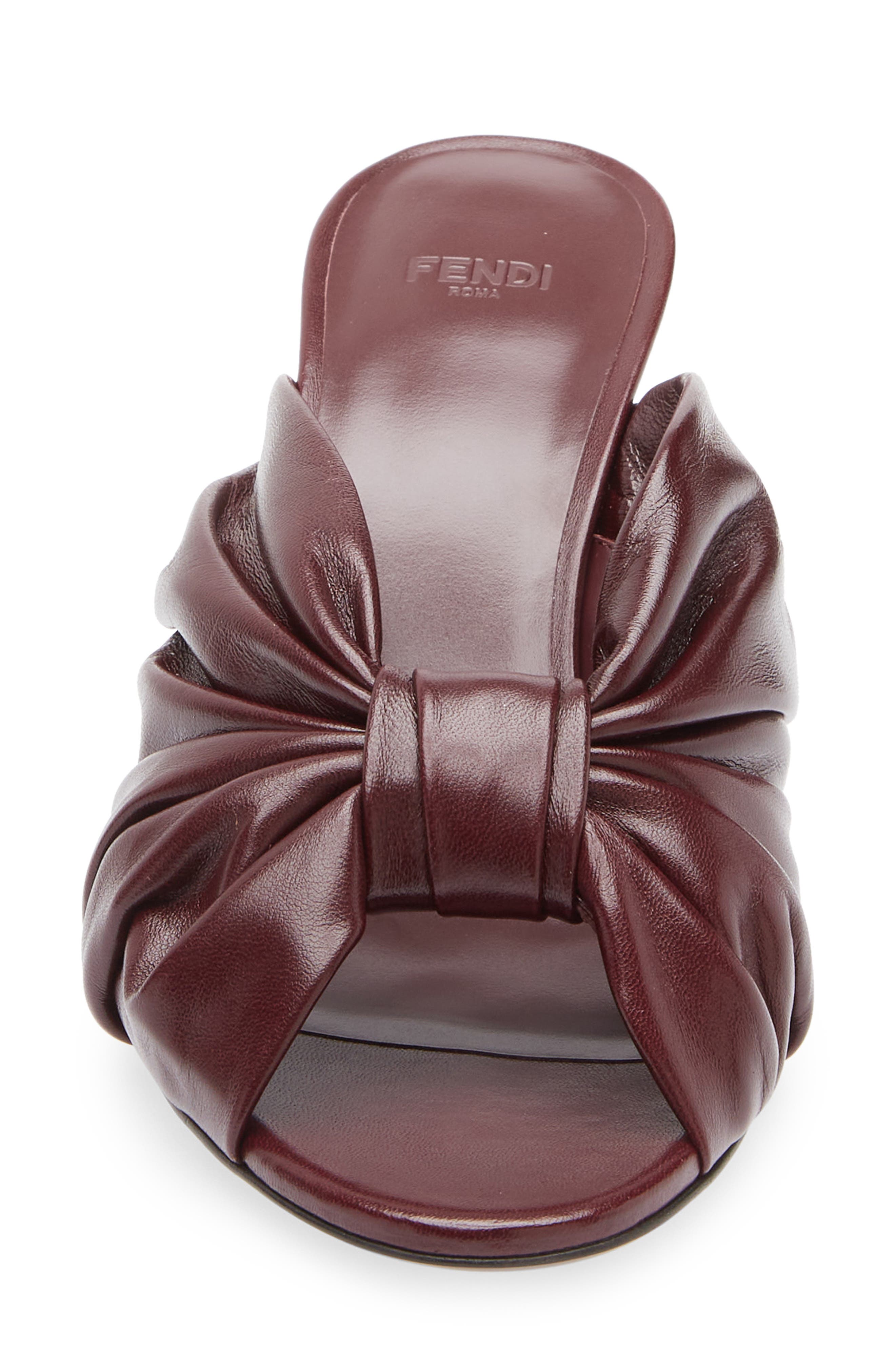 Fendi Arco Sandal, Alternate, color, Burgundy