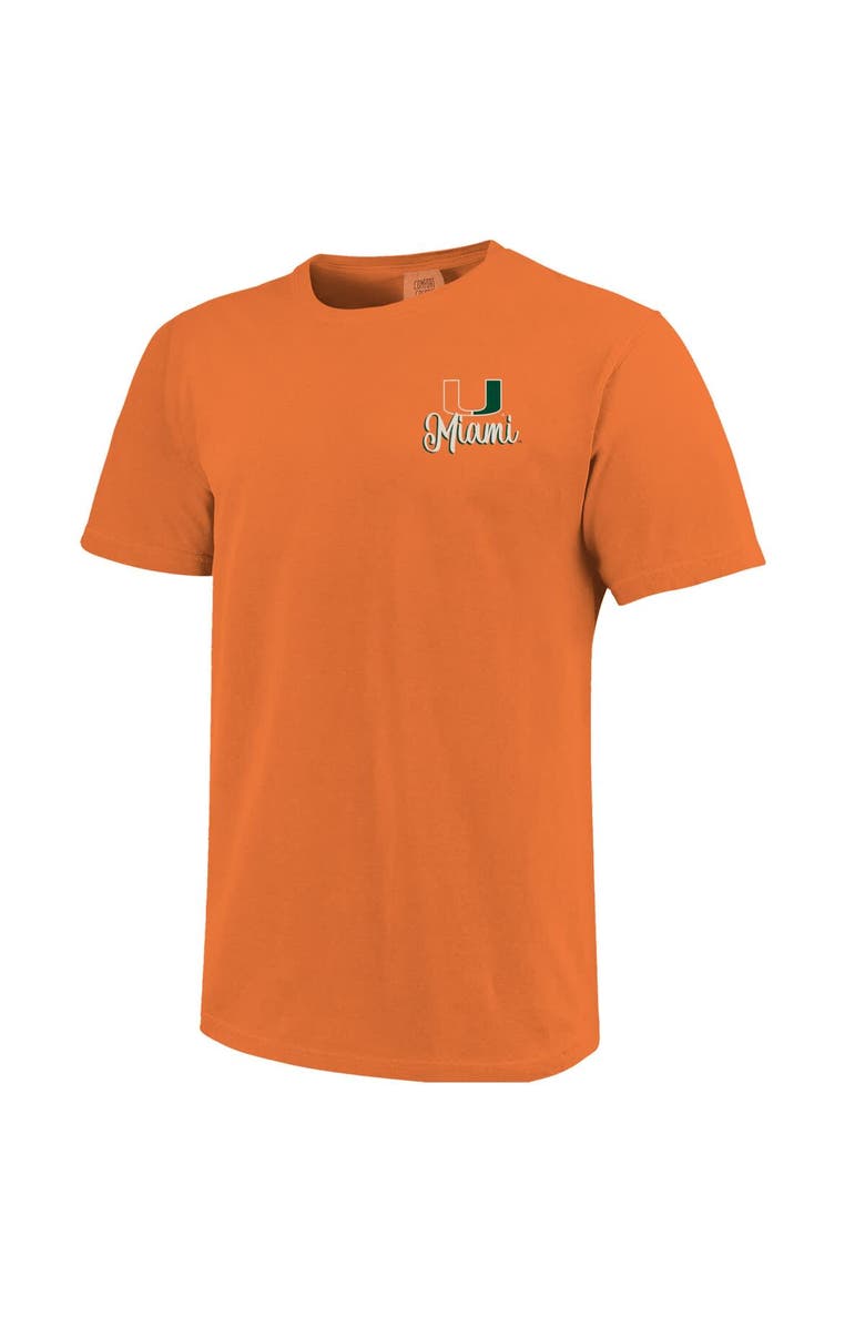 IMAGE ONE Women's Orange Miami Hurricanes Comfort Colors Campus Scene Drawing Script T-Shirt, Alternate, color, Orange