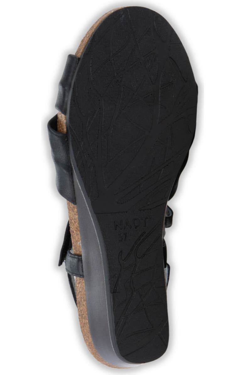 Naot Madame Ankle Strap Platform Wedge Sandal, Alternate, color, Black Shiny Leather