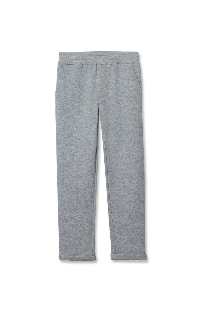 Lands' End Boys Iron Knee Texture Knit Pants, Main, color, Gray Heather