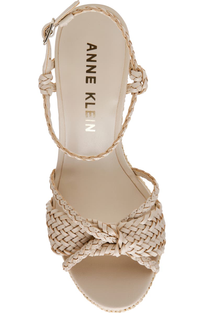 Anne Klein Vow Braided Wedge Sandal, Alternate, color, Bone Woven