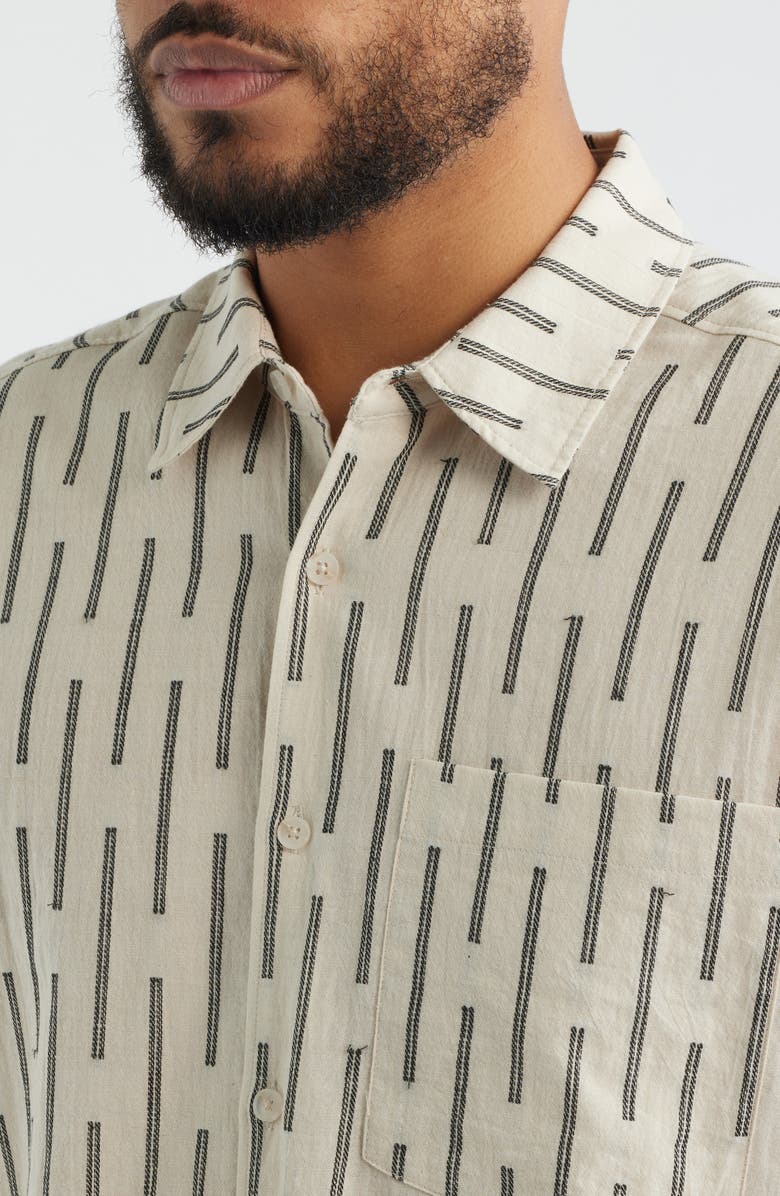 Percival Nancy Short Sleeve Button-Up Shirt, Alternate, color, Ecru