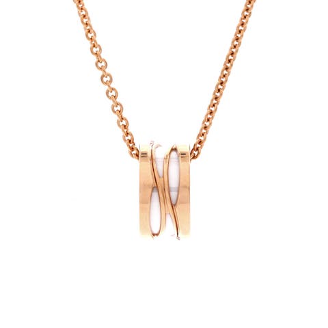 B.Zero1 Design Legend Zaha Hadid Pendant Necklace 18K Rose Gold with Ceramic