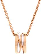 Pre-Owned Bvlgari B.Zero1 Design Legend Zaha Hadid Pendant Necklace 18K Rose Gold with Ceramic
