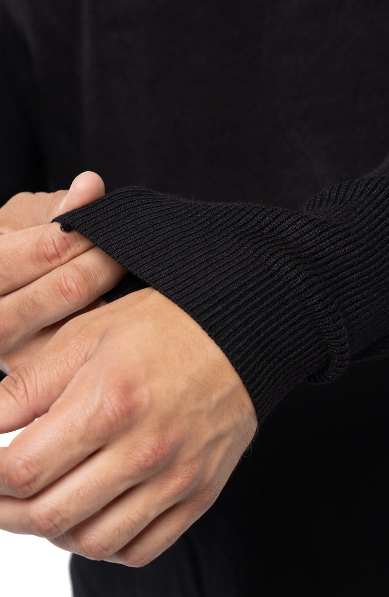 Spring + Mercer Ribbed Crewneck Sweater, Alternate, color, Black