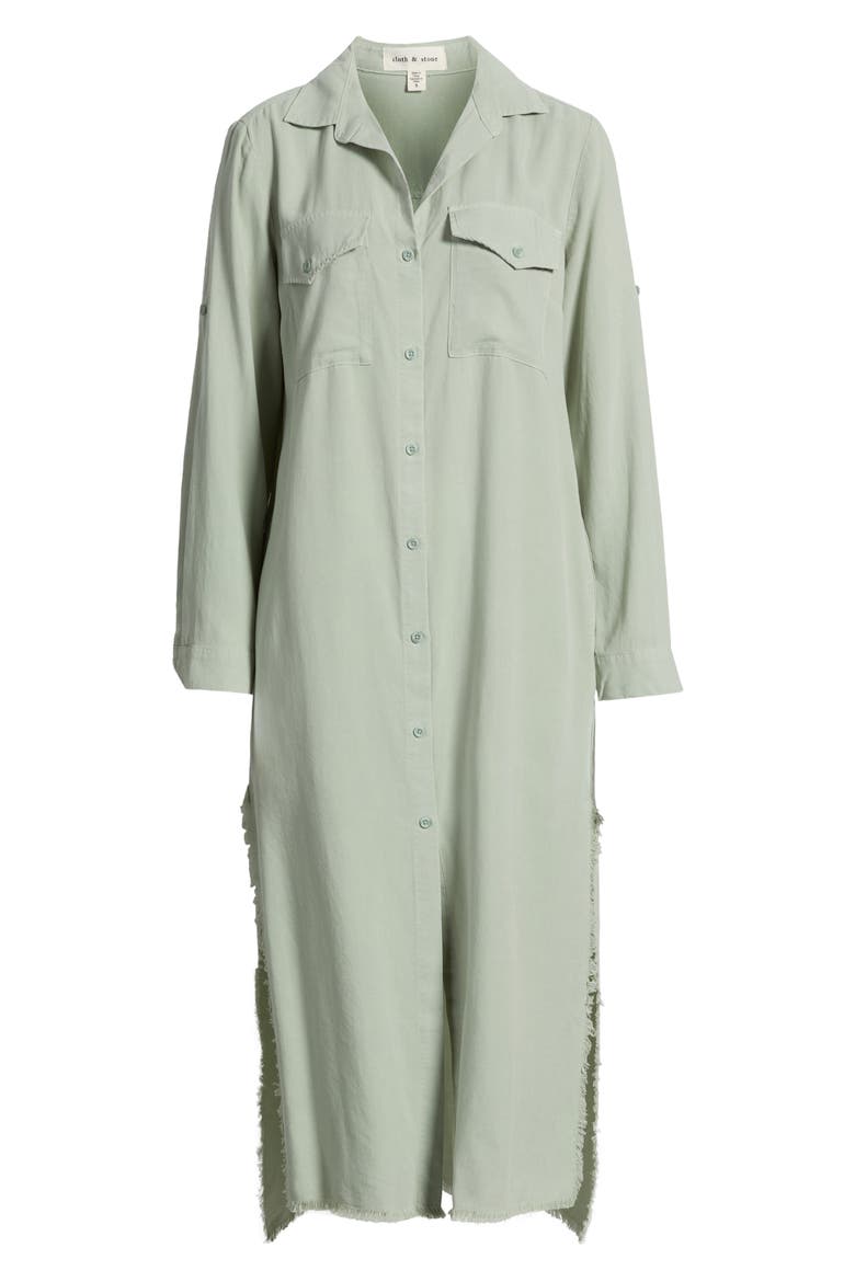 Long Sleeve Maxi Shirtdress, Alternate, color, DESERT SAGE