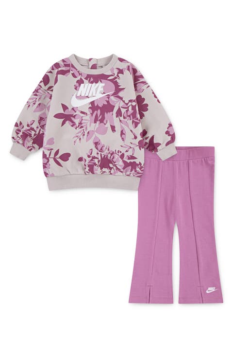 Floral Print Pullover & Flare Leggings