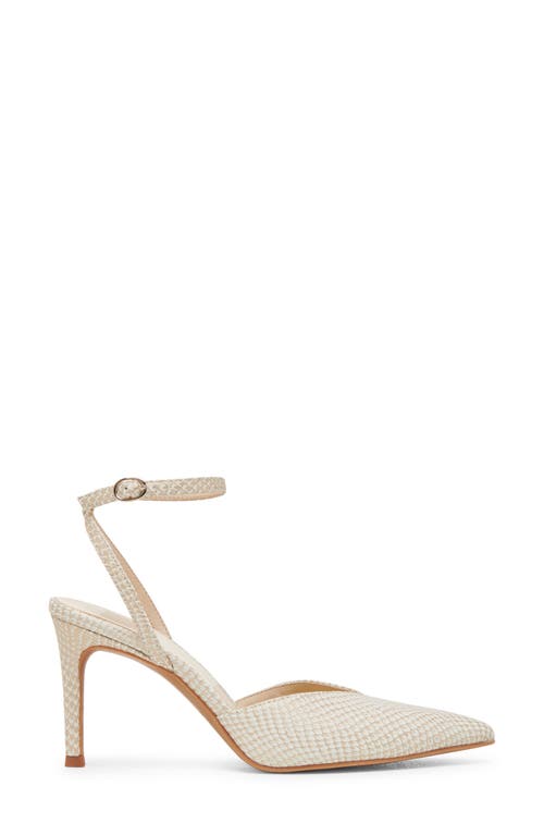 Dolce Vita Keisha Ankle Strap Pump In Champagne Snake Embossed