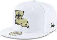 New Era Men's New Era White New Orleans Saints Omaha Alternate Logo 59FIFTY Fitted Hat