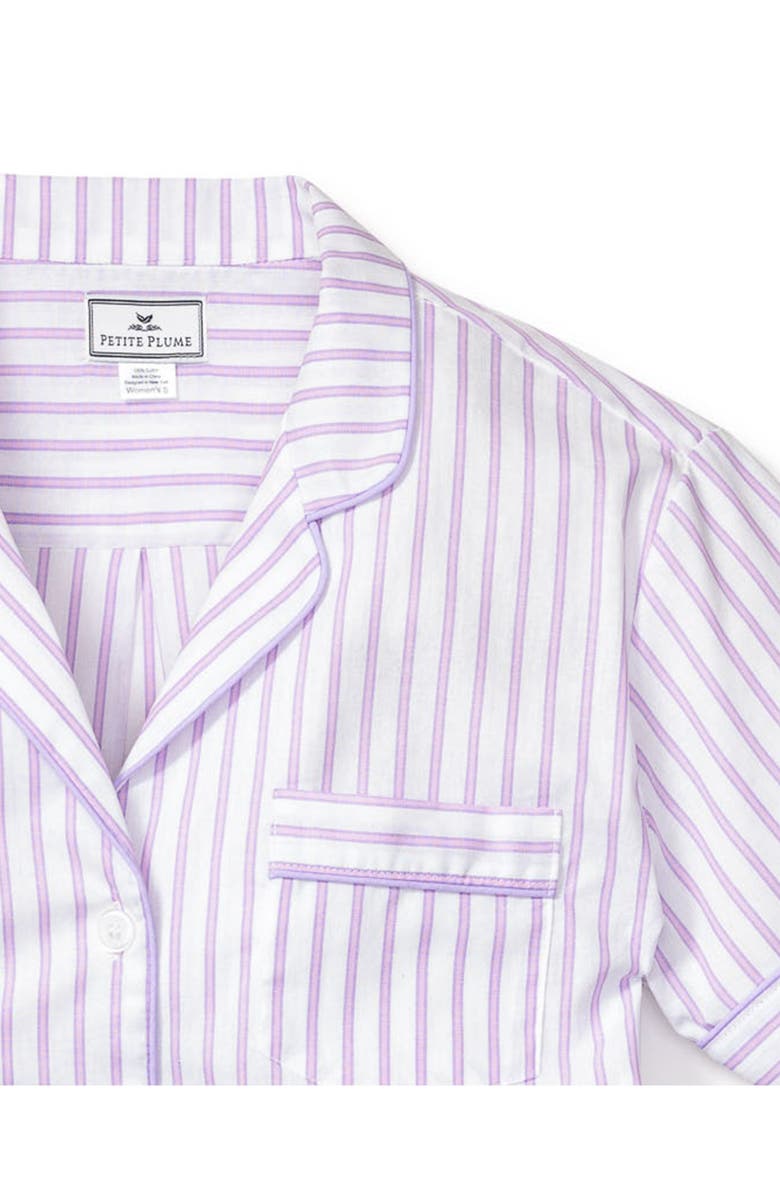 Petite Plume Ticking Stripe Cotton Short Pajamas, Alternate, color, 