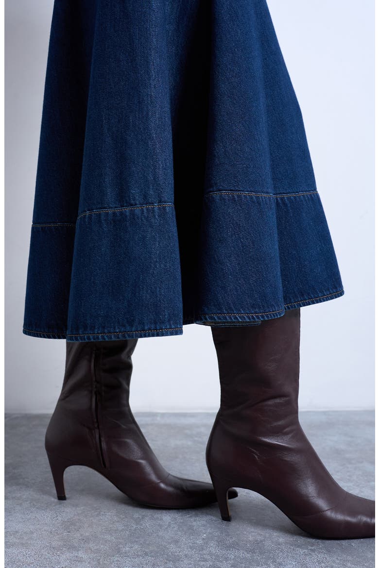 Dropped Waist Denim Skirt, Alternate, color, MEDIUM BLUE