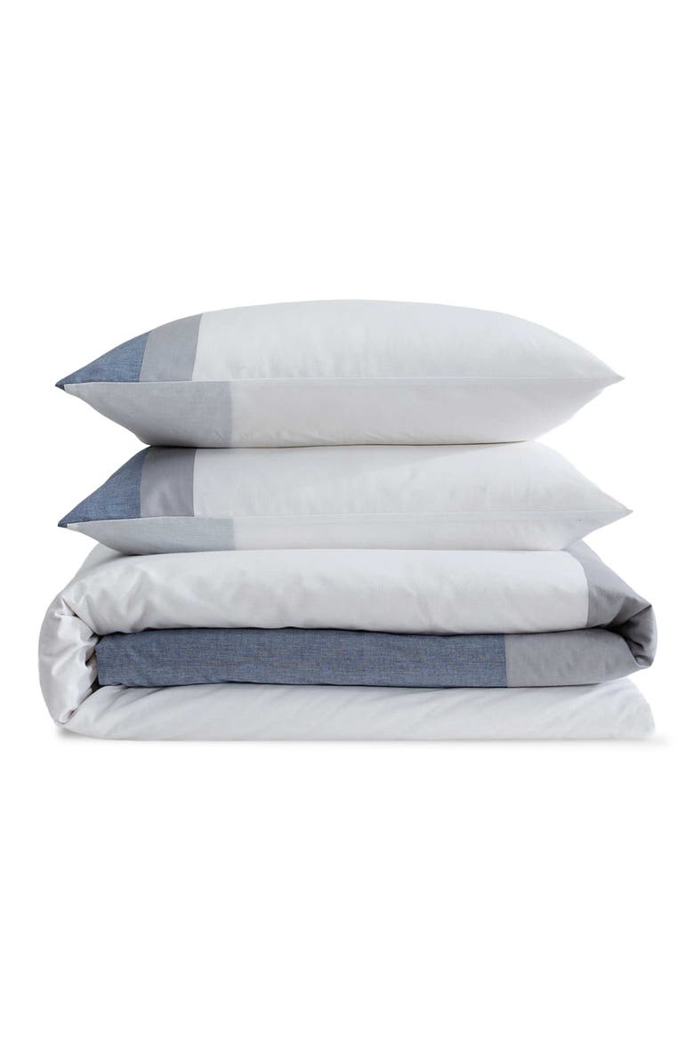 Chambray Handkerchief Cotton Blend Comforter & Shams Set, Main, color, LIGHT / MEDIUM BLUE